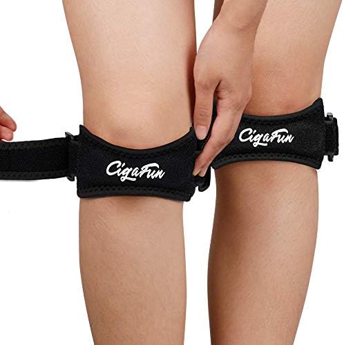 Cigafun Knee Strap, Patella Strap for Knee Pain Relief,Adjustable Running Knee Support, Meniscus Knee Brace for Hiking, Basketball, Jumpers Knee, Tennis, Tendonitis, Volleyball & Squats