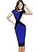 Vfemage Womens Elegant Optical Illusion Contrast Wear to Work Dress
