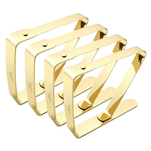 image for FineInno Stainless Steel Tablecloth Clips Gold Table Cover Clamps Endu