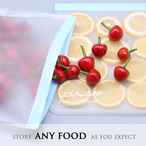 Reusable Gallon Freezer Bags (1 Gallon, Set of 5) - Leakproof Ziplock Reusable Storage Bags for Sandwich, Snack, Meat, Vegetables, Fruit etc.