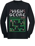 Santa Video Game Ugly Christmas Sweater Holiday Youth Kids Long Sleeve T-Shirt