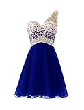 Dresstells® One Shoulder Homecoming Dress with Beadings Short Prom Bridesmaid Dress