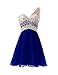 Dresstells® One Shoulder Homecoming Dress with Beadings Short Prom Bridesmaid Dress