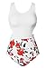 CUPSHE Women's Lilies Print Tank Top One-Piece Swimsuit,Lilies Print,Medium