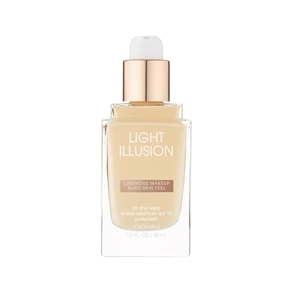 FLOWER BEAUTY BY DREW BARRYMORE LIGHT ILLUSION SPF FOUNDATION – BLENDABLE + BUILDABLE – NATURAL FINISH – LIGHTWEIGHT FORMULA (NUTMEG)
