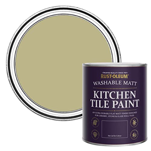 Rust-Oleum Green water resistant Kitchen Tile Paint in Matt Finish - Sage Green 750ml