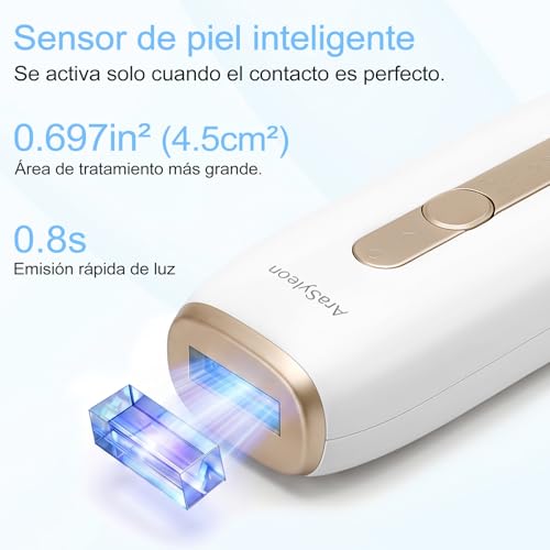 AraSyleon Sapphire Cooling IPL Epilator For Men And Women | Large Light Window, 5 Energy Levels, Includes Protective Glasses, Razor and Storage Bag