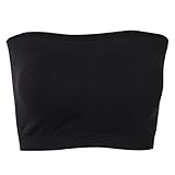PUREMSX Women's Padded Strapless Bra, Basic Wire-Free Stretch Seamless Bandeau Tube Top Bra,1/3 Pack