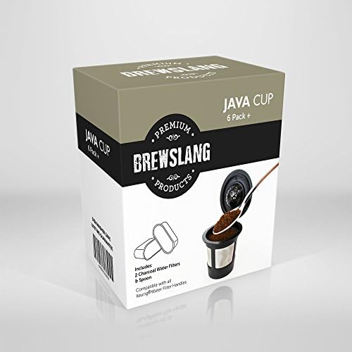 Brewslang Single Reusable K-cup Coffee Filter for Keurig K40, K45, K50, K55, K60, K65, K70, K75 - 6 Pack+