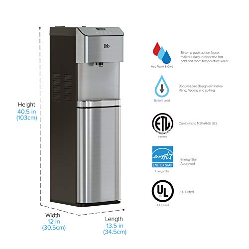 Brio Moderna Bottom Load Water Cooler Dispenser TriTemp, Adjustable