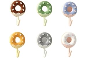 6 Cute Style Circular Hooks, Small Size, Seamless bonding Without Punching, Multifunctional Bathroom, Kitchen, Bathroom Door 