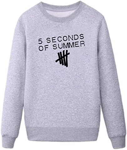 WENFUMEI 5 Seconds of Summer Graphic Fleece O-Neck Long Sleeve Street Women's Sweatshirt