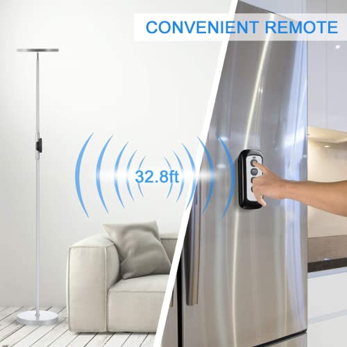JOOFO Floor Lamp,30W/2400LM Sky LED Modern Torchiere 3 Color Temperatures Super Bright Floor