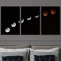 3 Piece Framed Canvas Wall Art Moon Phase Canvas Prints Home Artwork Decoration for Living Room,Bedroom - 16