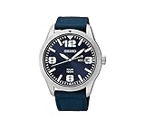 Seiko Men's Blue Dial Blue Nylon Strap Solar Watch