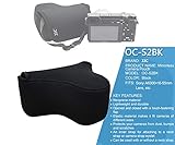 JJC Black Ultra Light Neoprene Camera Case for Sony a6600 a6500 a6400 a6300 a6100 a6000 a5100 +18-55mm/E 50mm F1.8 Lens, Pouch Bag for Fuji X-T30 X-T20 X-T10 +16-50mm, Canon PowerShot SX530 SX540 G3X