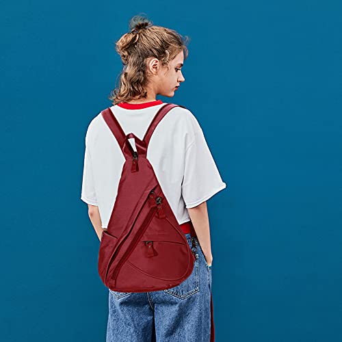 Nylon Sling Bag Small Crossbody Backpack Shoulder Casual Daypack Multipurpose Rucksack for Men