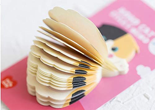 Cute Cartoon Cat Sticky Notes Kitten Self-Stick Note Memo Pad Sets Gift for Cat Lovers Kids Students,Pack of 8 - Thumbnail 2