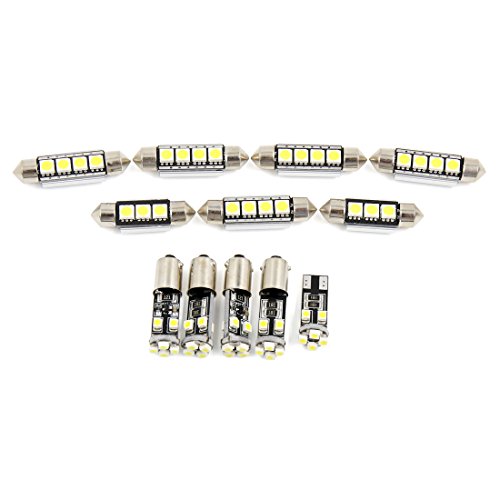 X AUTOHAUX 12x for Audi A3 / S3 (8P) 2006-2011 Canbus White Car Interior Dome Map Reading LED Lights Cargo Area License Plate Bulbs Kit