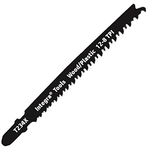 INTEGRA Tools T234X T-Shank 20 Piece Contractor Jigsaw Blade Set with storage tube. Made with Metal. Blades optimized for cutting Wood, PVC, and Plastic.