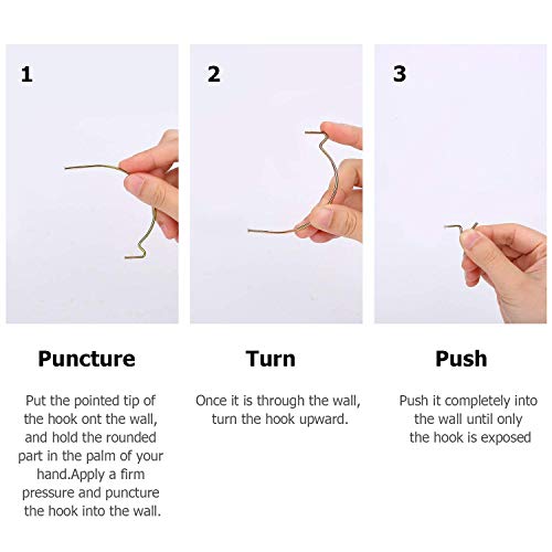 PHOLSY 100 Ibs Super Hooks Replacement for Monkey Hook Picture Hanger Home and Office Pack - Hang Art, Clock, Shelves, Mirrors, Frames or Planters for Home and Office Decorations - 20 Total Pieces