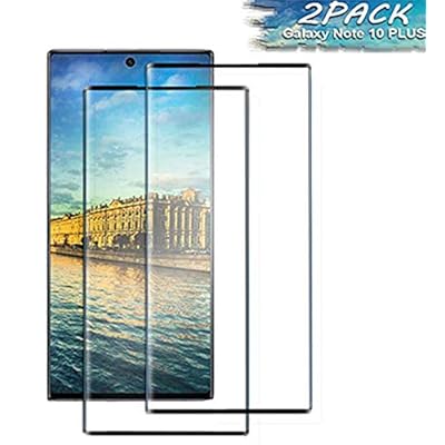 [2Pack] Samsung Galaxy Note 10 +/Note 10 Plus Screen Protector, Tempered Glass Anti-Scratch, Bubble Free and Case Friendly, 3D Curved Edge, Screen Protector Compatible Note 10 +/Note 10 Plus
