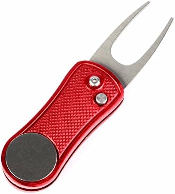 Stainless Steel Golf Divot Repair Switchblade Tool with Magnetic Ball Marker