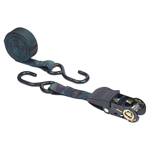 Mann Ratchet Tie Downs Straps with S-hooks 4-Pack Set 1-Inch x 15-Feet 500 Lbs Load Cap - 1500 Lb Break Strength (Camo) - Thumbnail 2