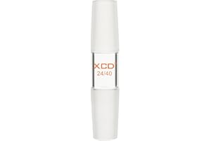 XCD Straight Adapter with 14/20 Joint, Borosilicate Glass Adapter 30 mm Between 2 24/40 Ground Inner Standard Taper Joints, Suitable for Laboratory Use