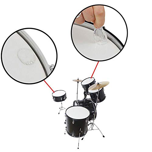 Drum Damper Gel Pads, zosenda 18 Pcs Soft Silicone Drum Dampeners Drum Silencers, Clear Drum Sound Dampening Pad Drum Mute for Drum Tone Control