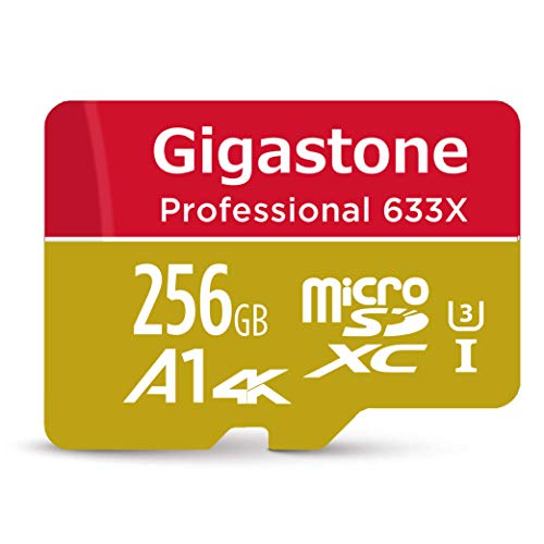 Gigastone 256GB Micro SD Card, Professional 4K Ultra HD, High speed 4K UHD gaming, Micro SDXC UHS-I U3 C10 Class 10 Memory Card with Adapter