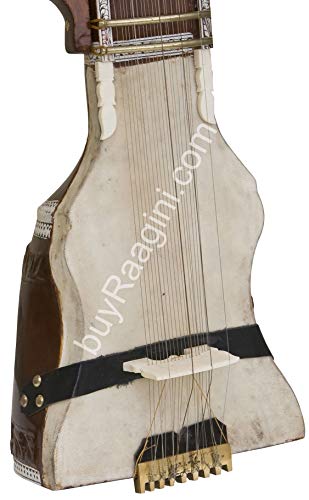 Maharaja Musicals Peacock Dilruba, Pick-up/Audio-Out, Geared Tuning Pegs, Special Bow, Rosin, Extra String Set, Nylon Bag (GSB-AJI) - Thumbnail 6