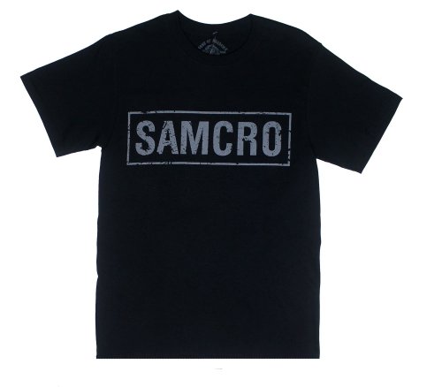 Samcro banner - sons of anarchy t-shirt: adult 2xl - bl…