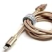 Tera Grand Apple MFi Certified - Lightning to USB Braided Cable with Aluminum Housing 4 ft. Gold