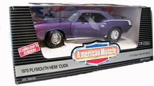 1970 PLYMOUTH HEMI BARRACUDA American Muscle PLUM CRAZY PURPLE Collector's Edition 1/18" Diecast ERTL (Dated 1995)