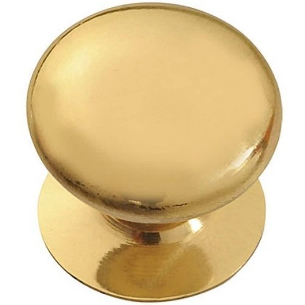 Merriway BH04909 (2 Pcs) Victorian Cupboard Cabinet Door Knob Brass 25mm - Pack of 2 Pieces