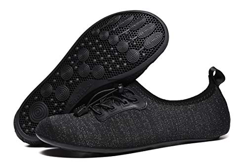 Sanyge Womens and Mens Water Shoes Quick-Dry Aqua Socks Barefoot Rain Shoes for Beach Swim Driving(San196023Black41) - Thumbnail 5