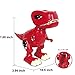 Haite Interactive Robot Dinosaur Toy, Walking Realistic Dinosaur with Sound, Built in Color- Changing LED Eyes, Glowls, Wags Tails, Gift for Kids/Boys/Girls, Red (Dinosaur Toy-Red)