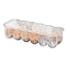 InterDesign Covered Egg Holder - Refrigerator Storage Container, 12 Egg Tray, Long, Clear