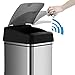 iTouchless 13 Gallon Automatic Touchless Sensor Kitchen Trash Can with AC Adapter, Odor Filter Deodorizer, Platinum Limited Edition (With Ac)