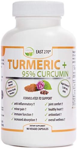Turmeric Plus, 1500mg - with BioPerine® Black Pepper Extract for Advanced Absorption - Made in USA - 90 Veggie Capsules, Arthritic Relief, Joint Comfort, Pain Relief, Anti Aging Supplement