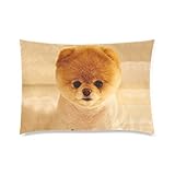 WECE Cute Puppy Boo Dog Pillowcase - Funny Dog Pillowcase with Zipper, Kids or Baby Pillow Cover Cases Protector - 20x30 inches, Twin-sided Print