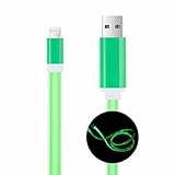 Bambud Flowing LED Light Up iPhone Charger Cable 3 ft USB Sync and Charging Cable Cord for iPhone X/8/7/7 Plus/6s/6s Plus/6/6 Plus/5s/5c/5/iPad/iPod (iOS Green)