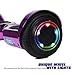 Felimoda 6.5 Inch Self Balancing Hoverboards Scooter Two Wheel Balance Board with LED Light Built-in Wireless Speakers and Carry Bag-UL2272 Certified (Chrome Purple)