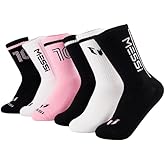 Messi Girls Lifestyle No-Show Socks, 6-Pack Kids Socks, Soft & Stretchy, Comfortable