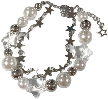 Amazon.com: Caiyao Vintage Punk Y2k Star Pearl Double Layer Beaded