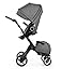 Stokke Black V5 / Chassis With Complete Stroller Seat, Parasol and Cup Holder, Black Melange