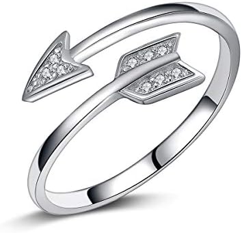 Mother's Day Valentine's Present 925 Sterling Silver Adjustable Rings for Women Tarnish Resistant Engagement Wedding Band Ring US Size 5-8