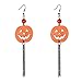 Halloween Dangle Earrings Set - Pack of 4 Pairs Halloween Costume Earring for Women Long Skull Cobweb Spider Pumpkin Bat Tassel Drop Earrings Jewelry Set, Hypoallergenic