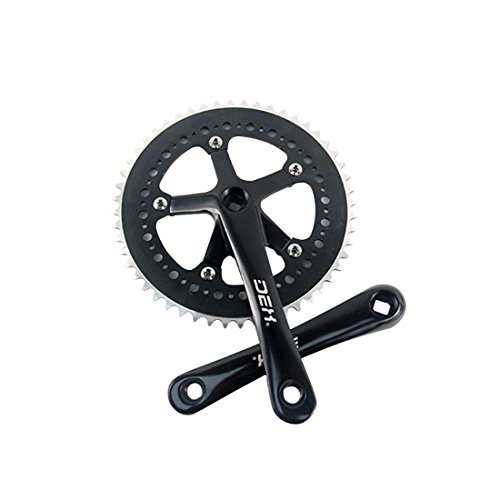 Yuehua Bike Crank Set Single Speed Speed Crank Arms for Mountain Bike Black 52T